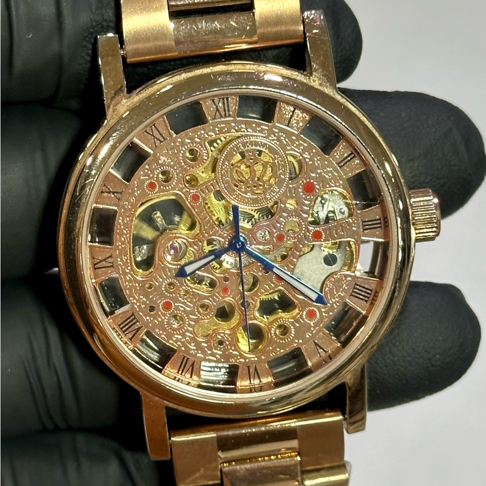 Orkina Classic Automatic Skeleton Rose Gold Stainless Steel Men’s 40mm Watch